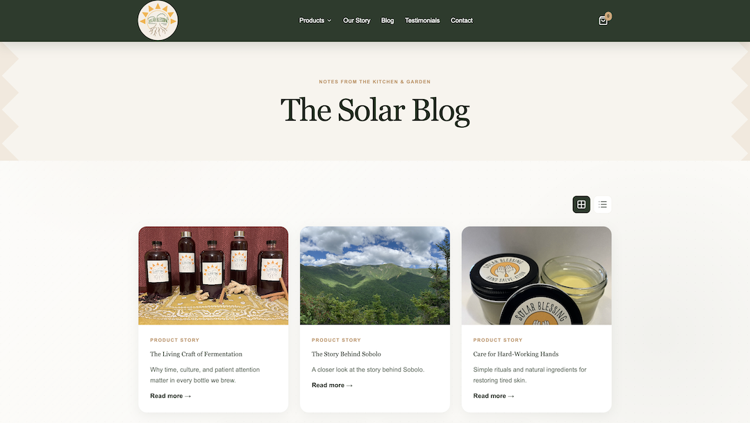 SolarBlessings Blog Page